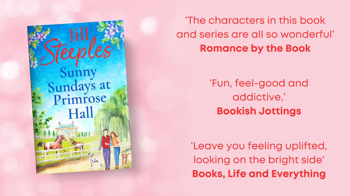 Thank you to @RomanceBTBook, @BookishJottings and @bookslifethings for their recent reviews on the #SunnySundaysAtPrimroseHall by @jillesteeples #blogtour 

Pick up a copy today ➡️ mybook.to/sunnysundaysso…