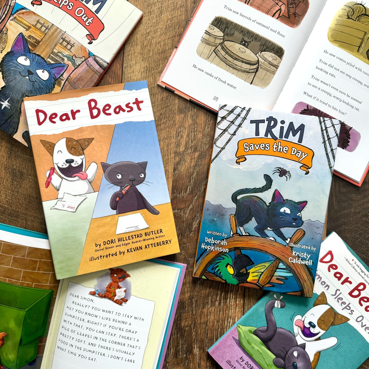 Do you have a young reader in your life who loves cats? Be sure to add cat-tastic illustrated chapter books like the Dear Beast and the Adventures of Trim series to their library! @Deborahopkinson #chapterbooks holidayhouse.com/book/dear-beas… peachtreebooks.com/book/trim-sets…