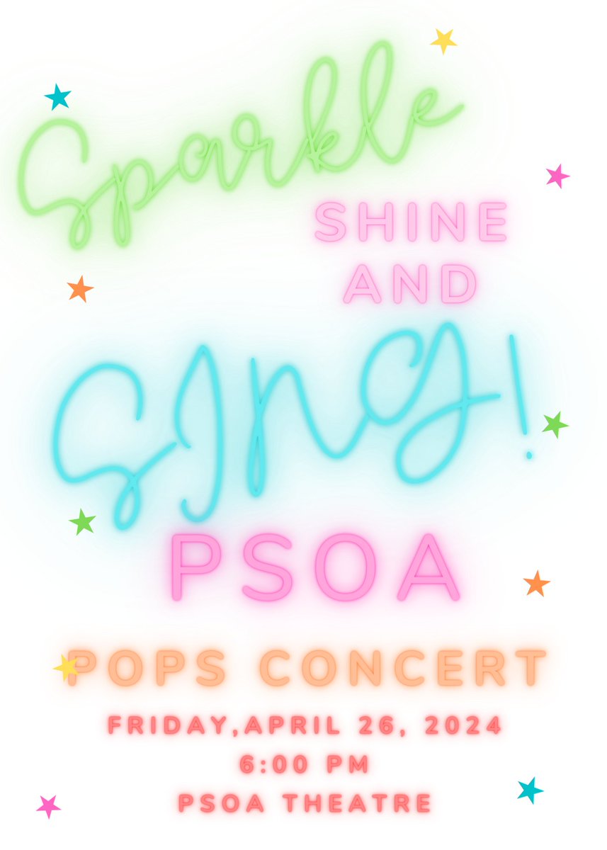 Sparkle & Shine! That's what we do at Plumosa School of the Arts . Sing along with our choral students on April 26th @ 6:00 p.m. @pbcsd @SDPBCChoiceCTE @southPbcsd #chorus #sing #MusicMatters #elementary #middleschool #artshare