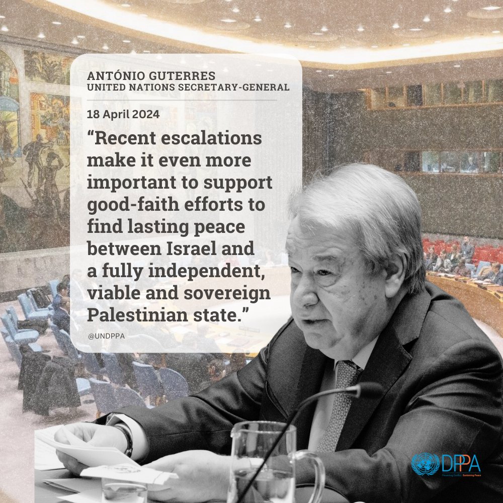 'One miscalculation, one miscommunication, one mistake, could lead to the unthinkable – a full-scale regional conflict that would be devastating for all involved and for the rest of the world,' @antonioguterres warned during Thursday's Security Council meeting on the #MiddleEast