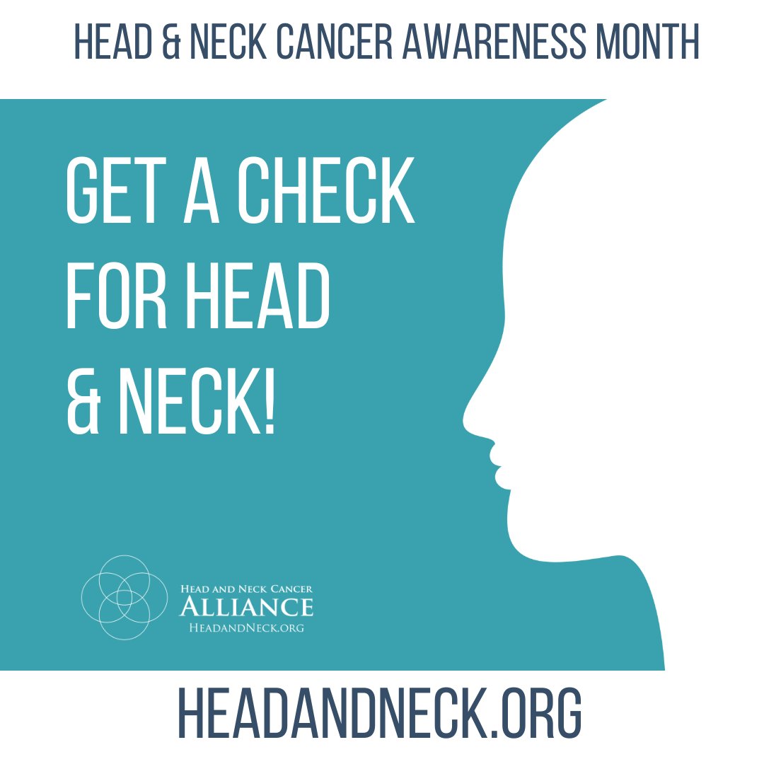 Head and neck cancer has a survival rate of more than 80% if it’s caught early, but most people do not know the symptoms. We encourage you to learn the warning signs. Early detection maters. Learn more at htps://headandneck.org