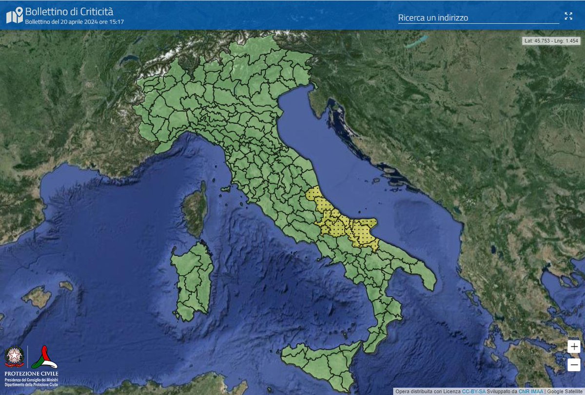 📅Domenica #21aprile
🔔🟡#allertaGIALLA in Abruzzo, Molise e Puglia
🔎Consulta il bollettino di allerta meteo-idro 👉 bit.ly/AllertaMeteoId…
#protezionecivile
