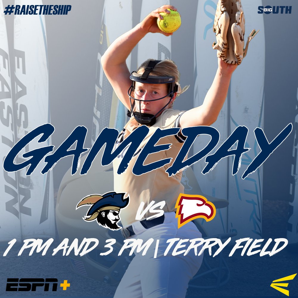 Gameday x2 in Rock Hill.

🆚 @Winthropsoftbal 
🕐 1 PM and 3 PM
📍 Terry Field
📺 ESPN+
📈 Stat Broadcast
#RaiseTheShip // #BucStrong