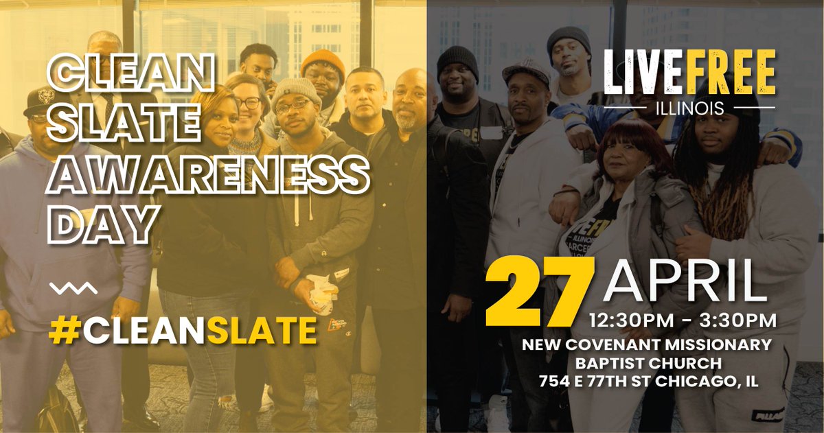 Looking forward to next weekend's plans! 🌟 Join us for Clean Slate Awareness Day presented by our Decarceration Fellowship Program! To register, please visit bit.ly/LFIFellowsEvent or visit LiveFreeIllinois.org/events #EndMassIncarceration #EndPermanentPunishments…