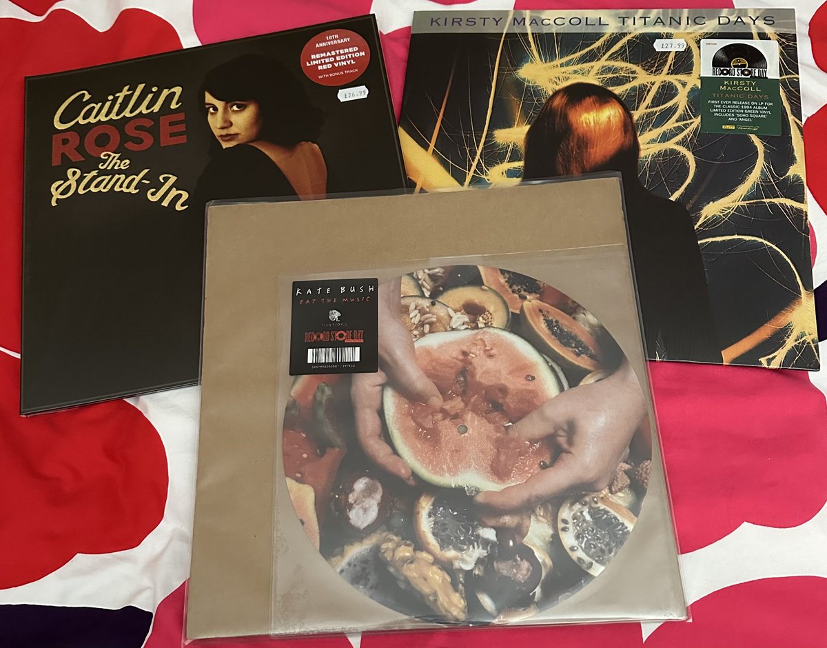 Record Store Day spoils. The Kate Bush one is for an island dwelling pal so I was very pleased to get it. My legs are sore from standing so long - old age is definitely setting in. I keep saying I won’t do it again but here we are <a href="/Monorail_Music/">monorail music</a> #RSD2024