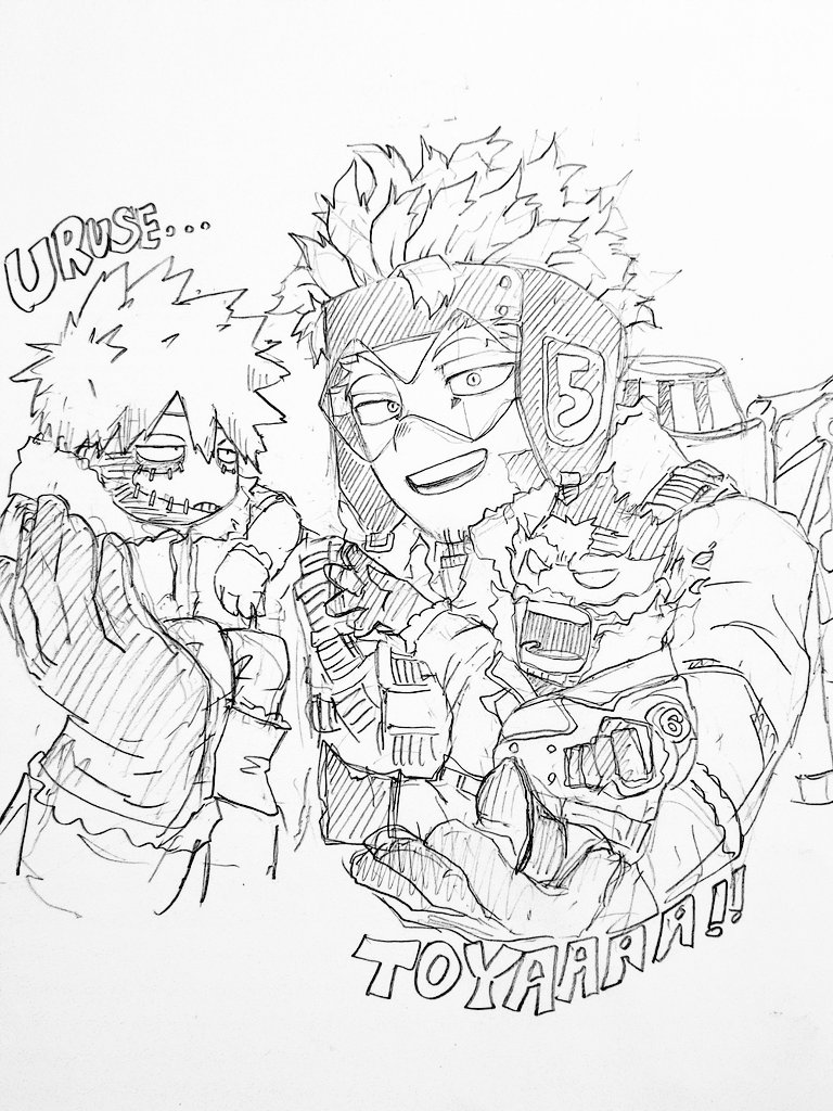 ちょっと今更ですが、十傑パロ描いてみました🤭4,5,6,位を並べたかったのでホークス以外はミニキャラな謎シチュです😅コスチュームは適当です💦 #ヒロアカ  #新十傑  #ホークス  #轟燈矢  #エンデヴァー  #落書き