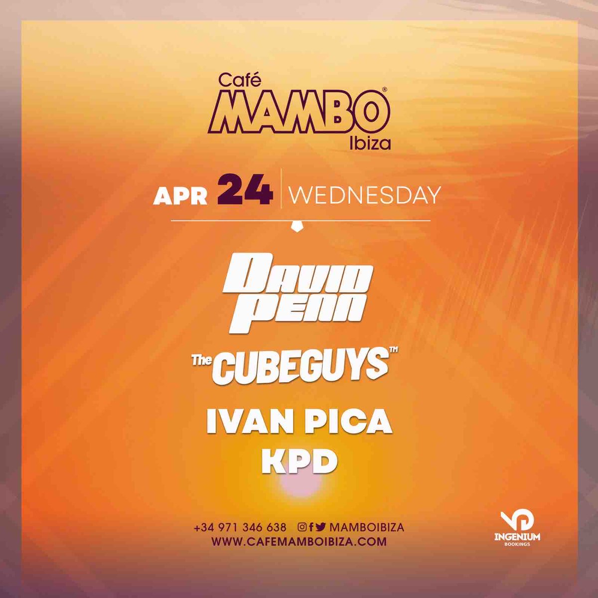 📣 MAJOR ANNOUNCEMENT!📣 This Wednesday here at Café Mambo we’ve got @djdavidpenn @thecubeguys @ivan_pica_ and @kpd_official all here in the iconic booth! You won’t want to miss any of the action! 🎉 Which of them have you seen most recently? Tell us below! 🤩