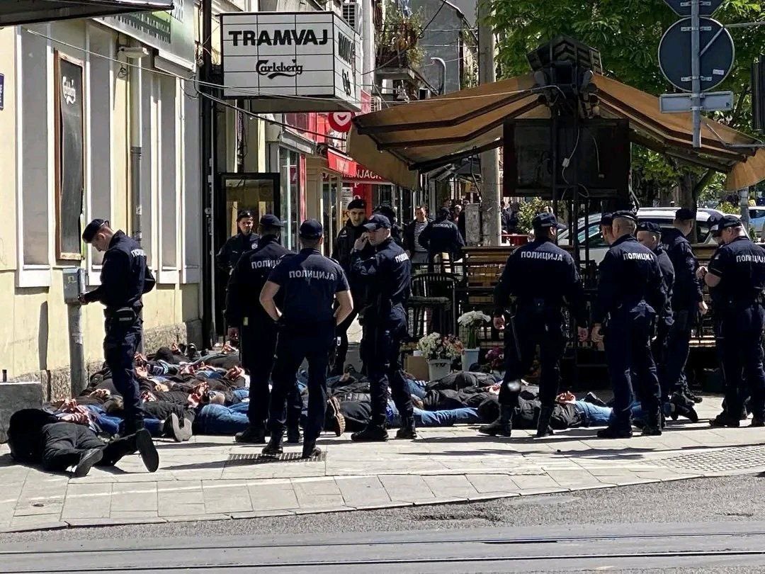 20/04/2024 Belgrade 🇷🇸 Several hooligans were caught by the police after a brawl between Delije against Grobari today ahead of the Belgrade derby