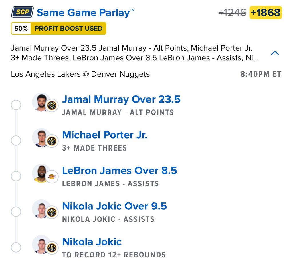 RichardBen20269's tweet photo. Smashed the bookies 🔥🔥
Tap in my link for more plays 👇

https://t.co/S5q296bQ6n

#Prizepicks #PrizePicksNBA #PrizepicksNFL #PrizepicksNHL #PrizepicksMBL #propbets #DFS #NBATwitter #MLB  #GamblingTwitter #Bet365 #Tipco #Bovada #fanduel https://t.co/upeBYJgNOT