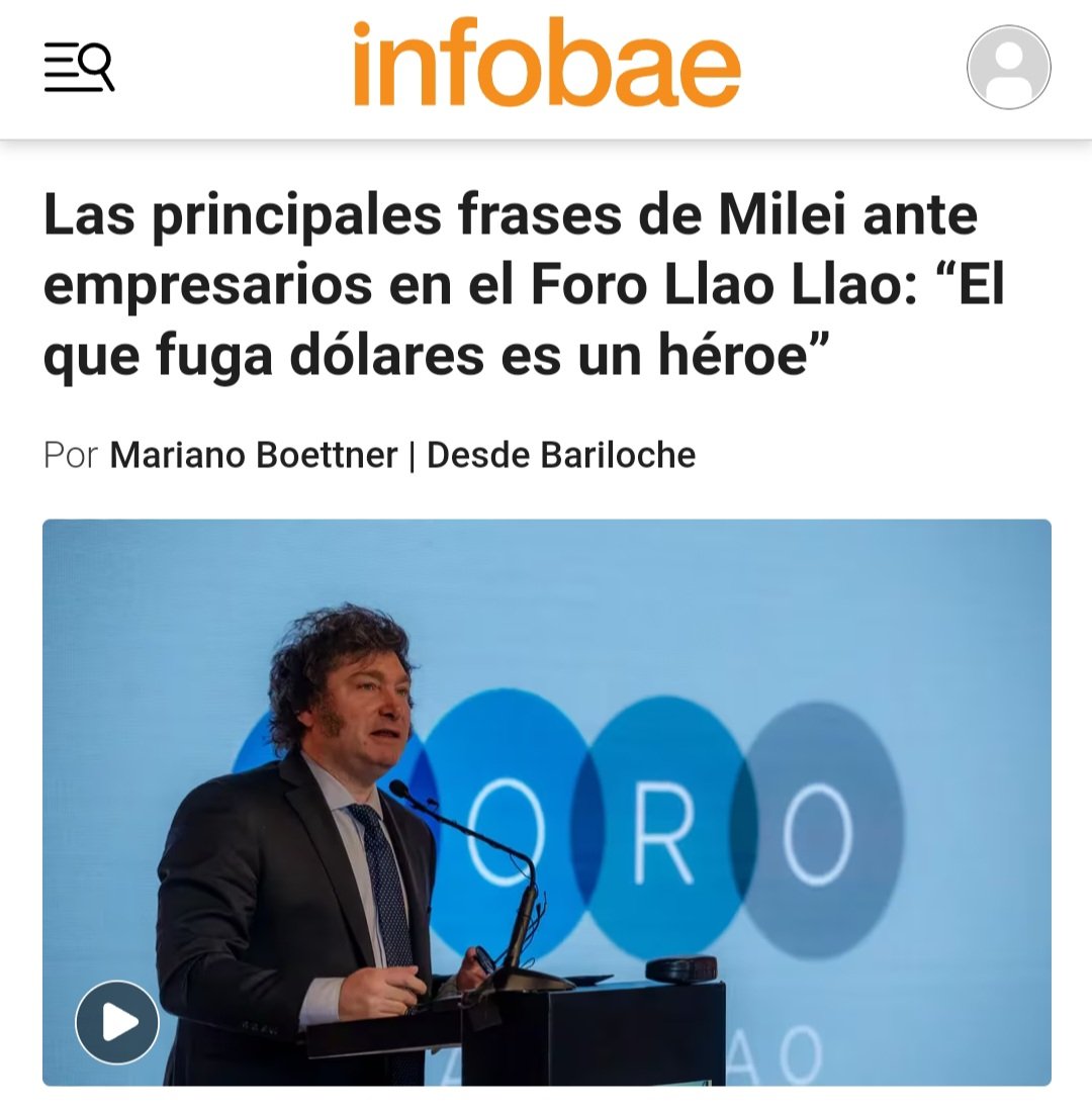 'EL QUE FUGA DÓLARES ES UN HÉROE' DIJO EL FORRO EN EL FORRO EMPRESARIO DEL LLAO LLAO.  Sin palabras mejor.