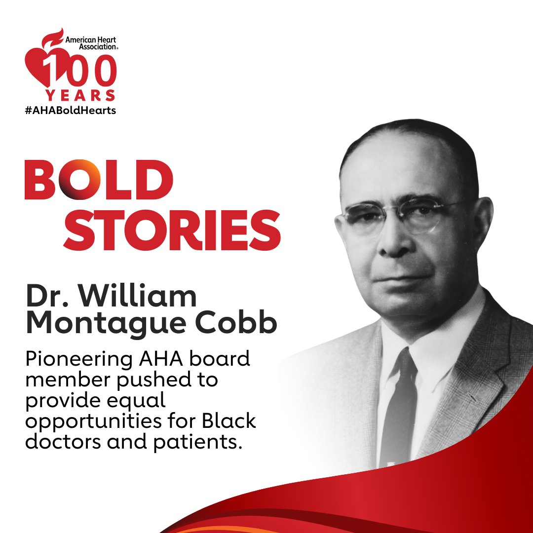 Dr. William Montague Cobb died in 1990, but his legacy lives on in medicine, anthropology and the battle against racial disparities in health care. Read more about the pioneering member of AHA’s board of directors: spr.ly/6013kZRNz #AHABoldHearts