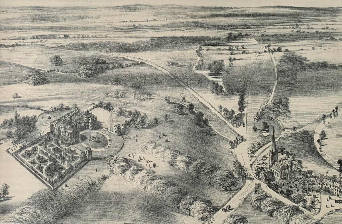 #AVFC Aston hall and Aston church the site of the future Villa park 1800