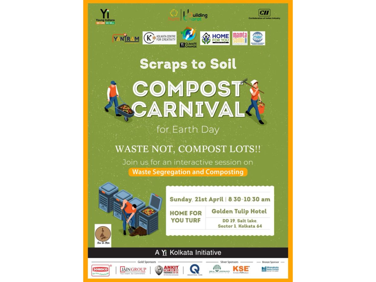 Transforming Scraps into Soil! Celebrate Earth Day with us at our Compost Carnival, where we'll dive into waste segregation and composting in an engaging, interactive session.

#WorldEarthDay #EarthDay #SaveThePlanet #CompostCarnival