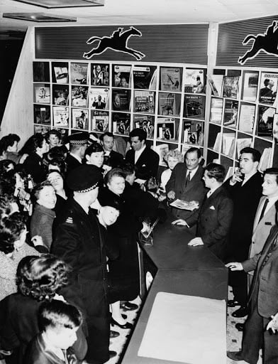 Happy #RecordStoreDay2024 Here's Frankie Vaughan, in 1957, doing the honours to open The Disc Jockey Centre, at 102 Torrisdale Street, in Govanhill. Picture: Alastair McDonald