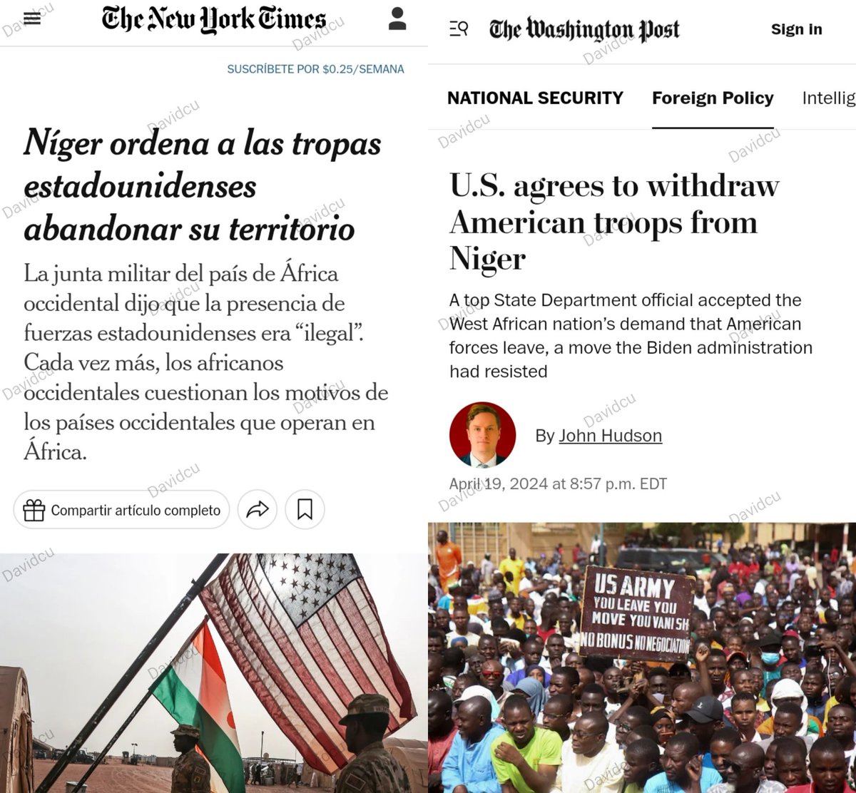 ÁFRICA SE LIBERA del imperialismo gringo colonizador, EEUU acata la orden de Niger y acuerda retirar sus tropas...