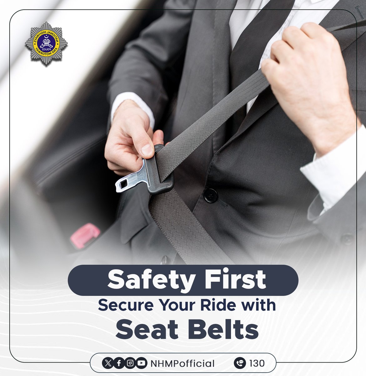 Wearing Seatbelt should be a Priority - Not a Choice.  
#ServiceAboveSelf #Seatbelt #Motorway #Highway