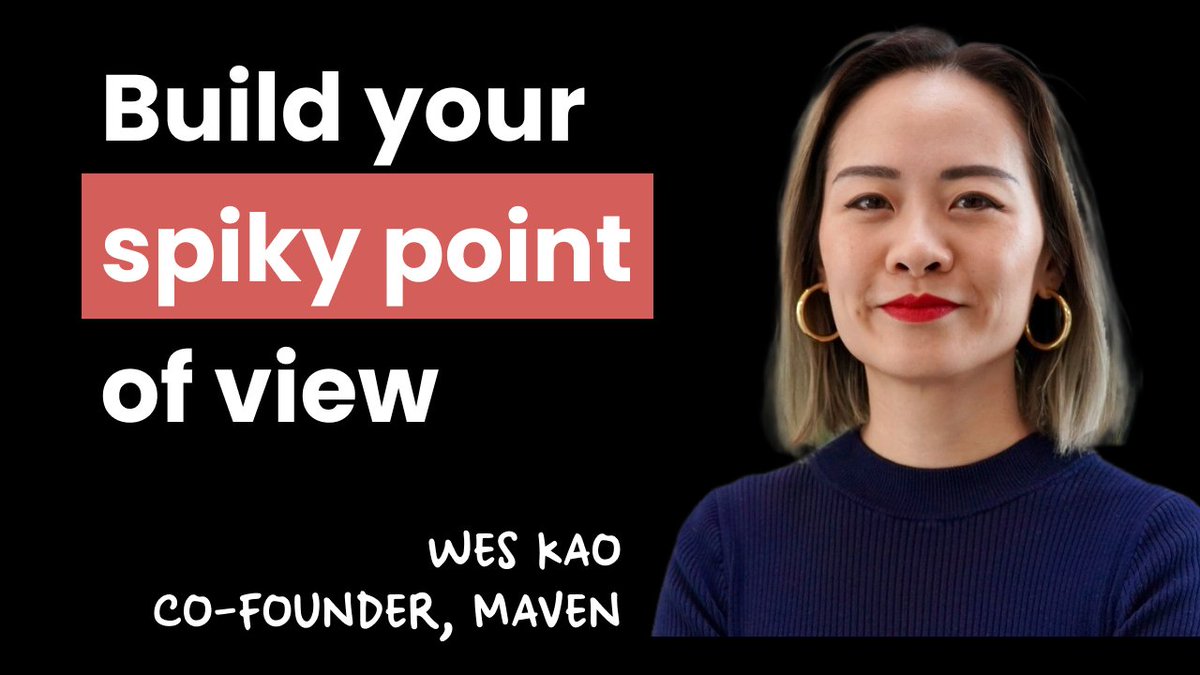 A spiky point of view is an unique perspective that others may disagree with. I return to this concept from @wes_kao often. It's a great way to stand out in our noisy world. Wes walks through how you can build your spiky point of view in my new episode tomorrow with examples.…