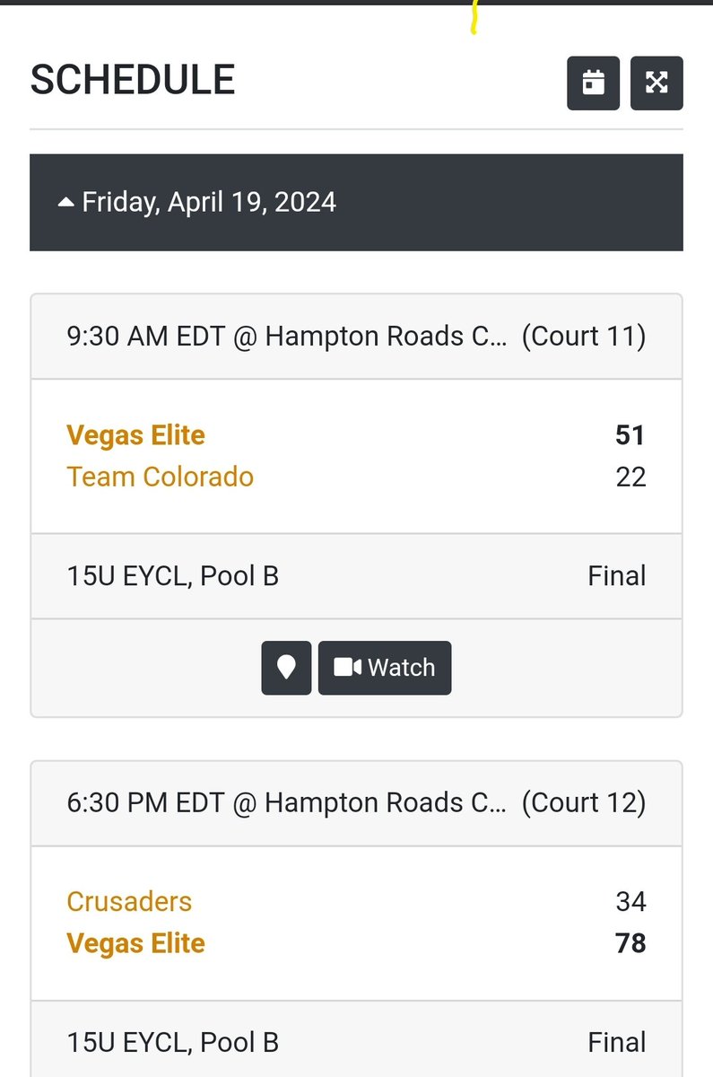 Zhoey2027's tweet photo. Had great games yesterday. Now we're back at it! #vegaselite https://t.co/k8Mz7xiIyS