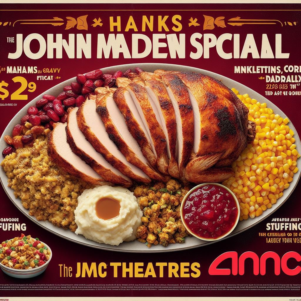 Beloved personality and football coach John Madden deserves dine-in Thanksgiving meal theme special @AMCTheatres @ceoadam when his movie comes out with #apeale #amc #shareamc #atamc @amcideasgroup @S_O_J_K_A @MehulRRao who’s down for this