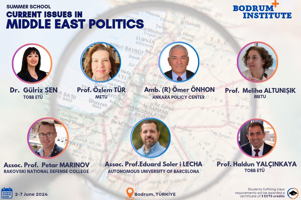 If you want to improve your analytical perspective and essential knowledge about Middle Eastern politics, join us in Bodrum on 2-7 June! 📢 Deadline for applying the Current Issues in Middle East Politics is extended to 10 May 2024! Apply here 👇 bodruminstitute.com/index.php/educ…