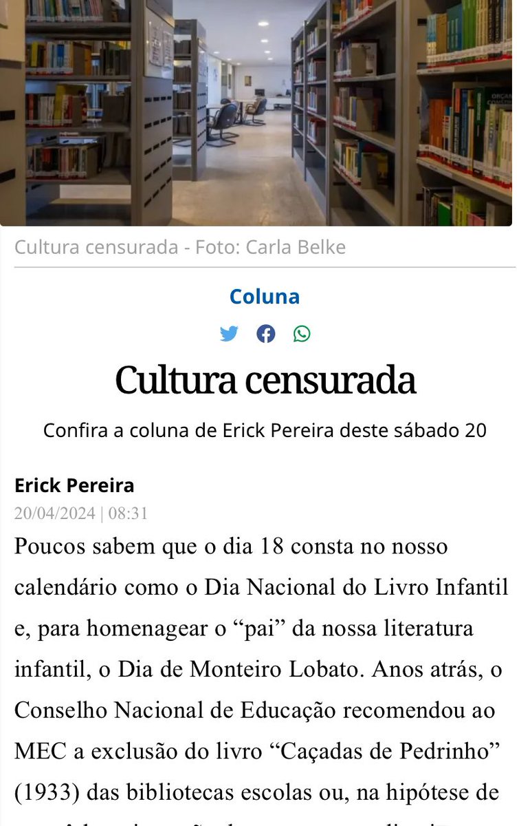 erickadv's tweet image. Sugestão de leitura:  agorarn.com.br/coluna/cultura…