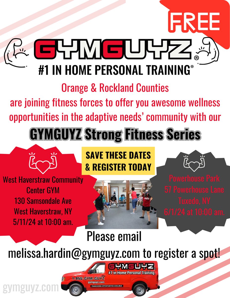 GYMGUYZ Orange & Rockland Counties unite for wellness in the adaptive needs community with our Strong Fitness Series! Email melissa.hardin@gymguyz.com to REGISTER NOW!
.
.
.
#GYMGUYZ #Rocklandcounty #nyadaptivefitness #GYMGUYZrocklandcounty #westhaverstraw...