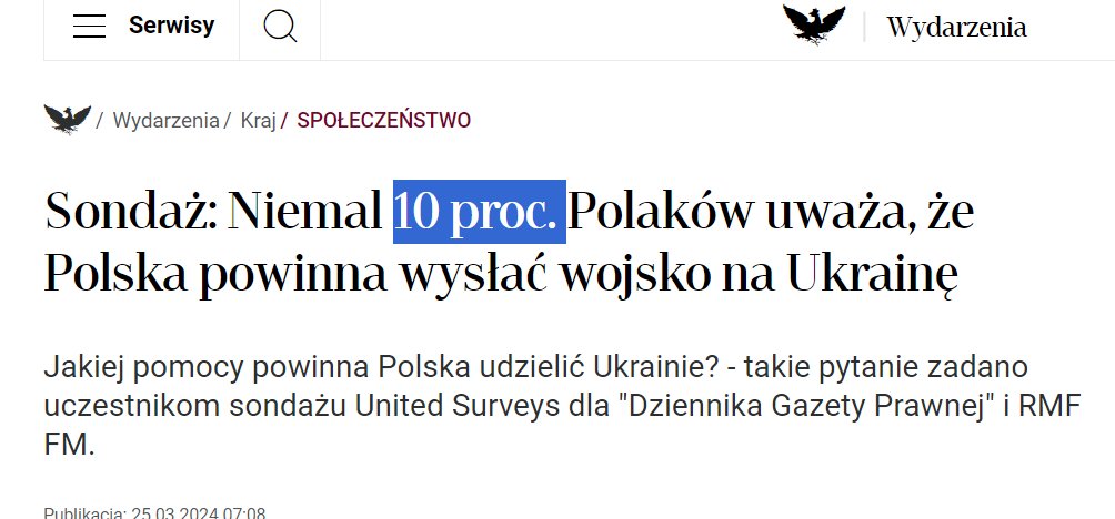 @MartinDemirow podobie jak z sondażem o wsparcie wojskowe #ukraina, moze znalazloby się max.  10 % którzy skłonni byliby wysłać wojsko za rz. Bug!
#ToNieNaszaWojna 
@wirtualnapolska #sikorski