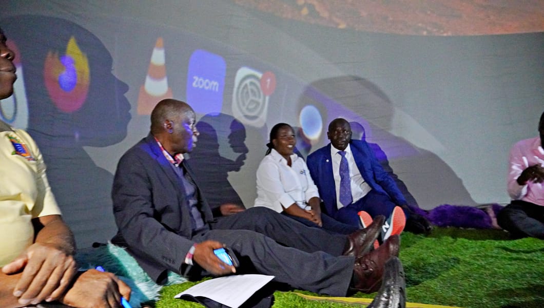 kyambogou's tweet photo. Today, the Vice Chancellor @EliKatunguka held a Pre-STEAM Press Conference at Uganda's first-ever planetarium, a marvel built for showcasing the wonders of astronomy and more! Join us at #STEAMFestival2024, which starts from 24th April to 26th April 2024, for insightful discussions and interactive exhibits!