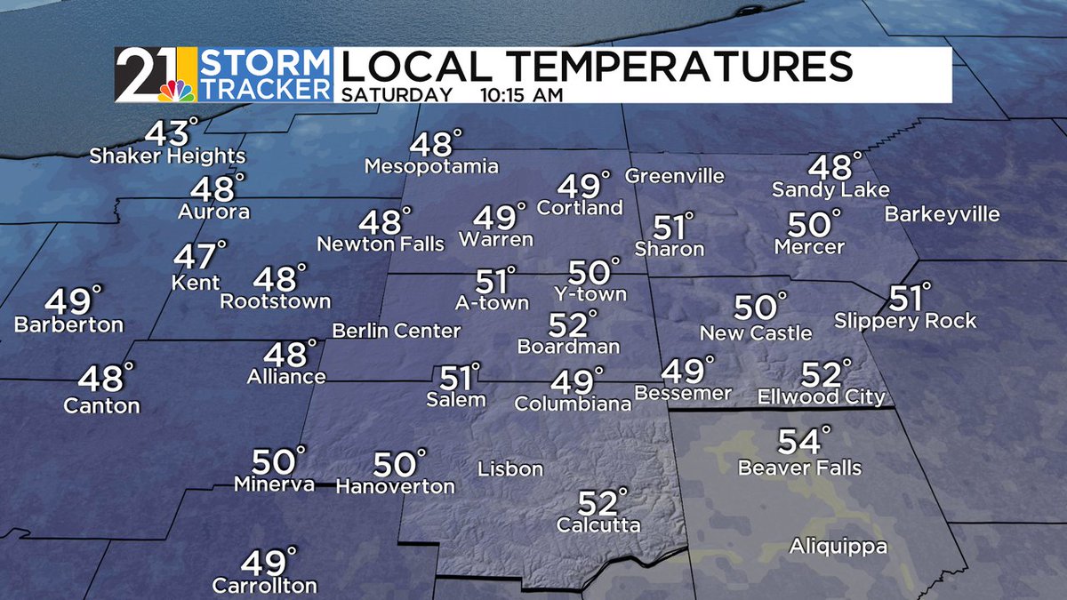 A look at current temperatures across the area. #ohwx #pawx #Youngstown