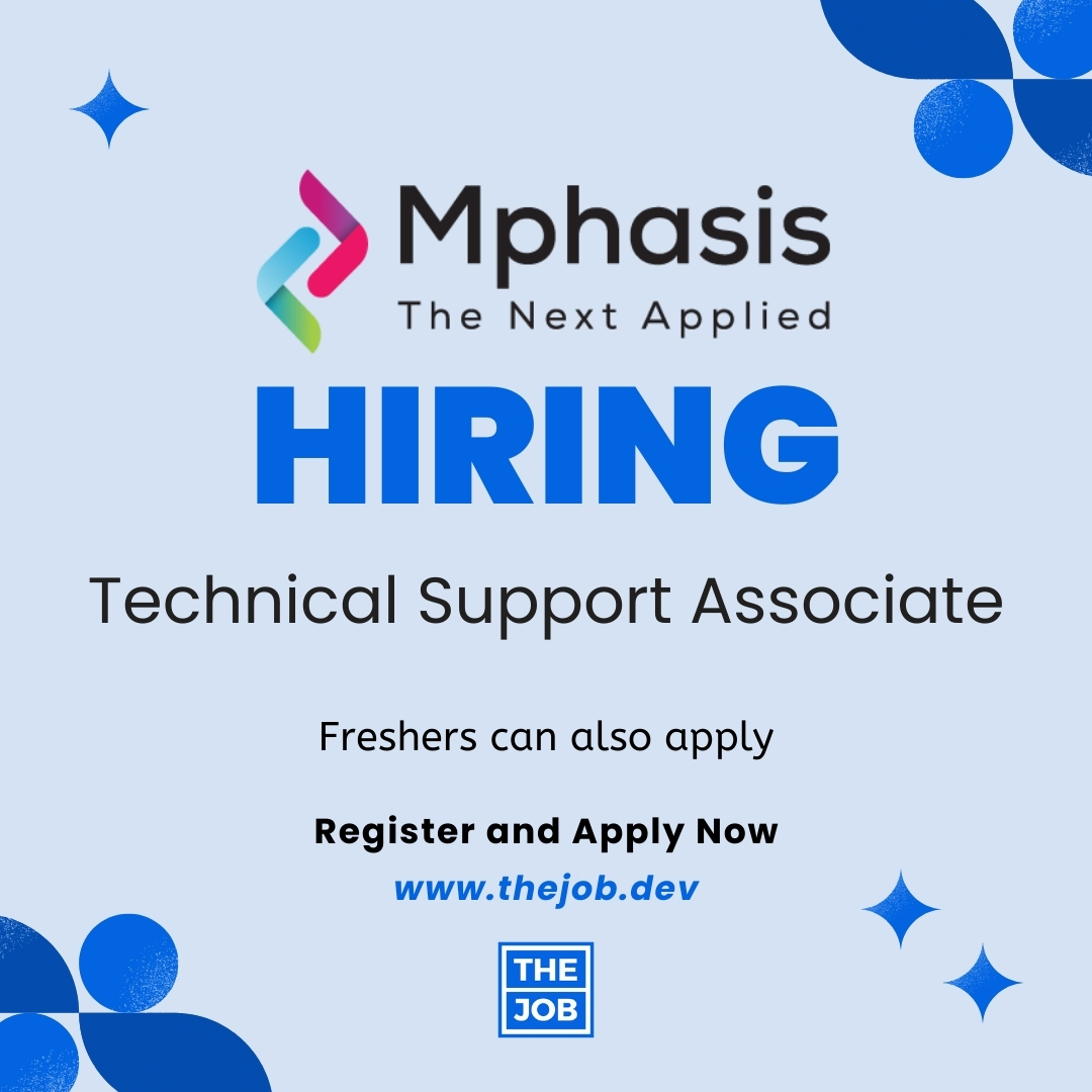 Mphasis is seeking Technical Support Associates to join the dynamic team.

Apply here thejob.dev/job/6623c17969…

#thejob #hiring #hiringnow #jobalert #jobhunt #openposition #opentowork #mphasis #lookingforajob #applynow #openfornewopportunities #fresher