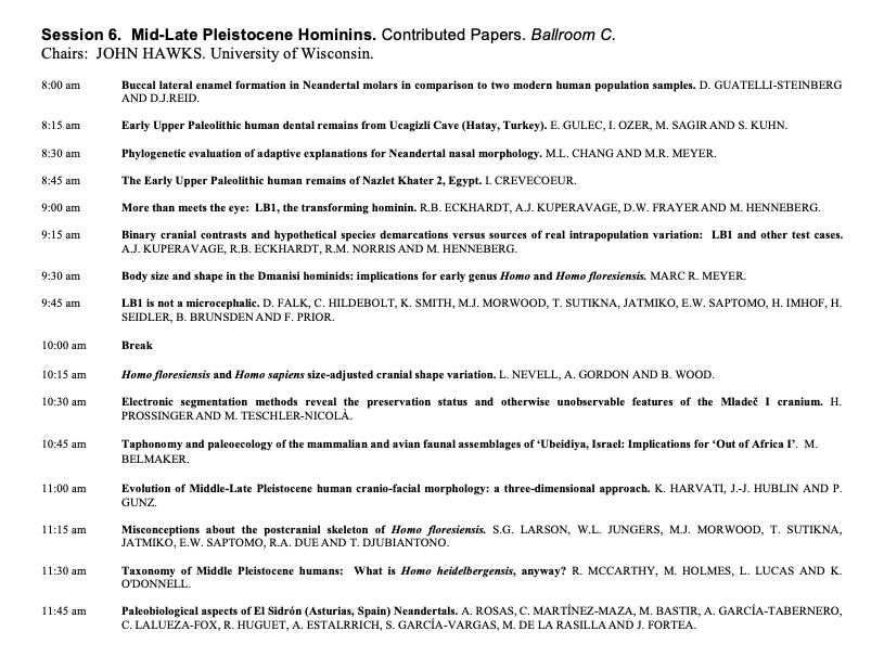 If anyone attended this Homo floresiensis heavy session of @BiologicalAnth in Philadelphia in 2007 - and has particularly vivid memories of it - would you be willing to chat and share them with me?