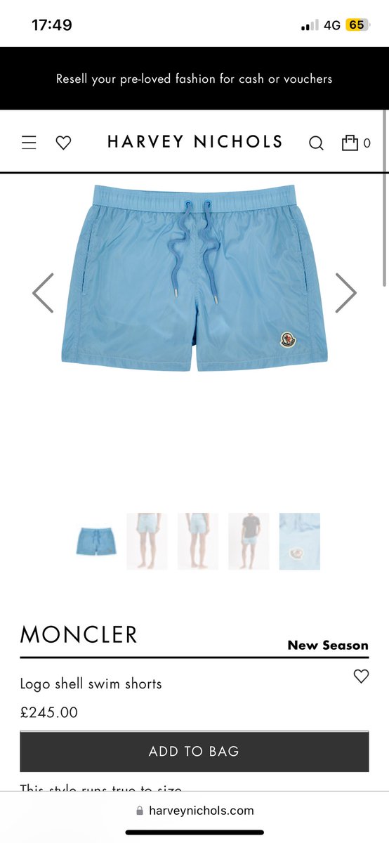 £250 on a pair of new season Moncler Swimshorts, worn once in a hot tub went fucking see through and have now completely changed colour after being washed, mint 👍🏼 @HarveyNicholsCS @HarveyNichols