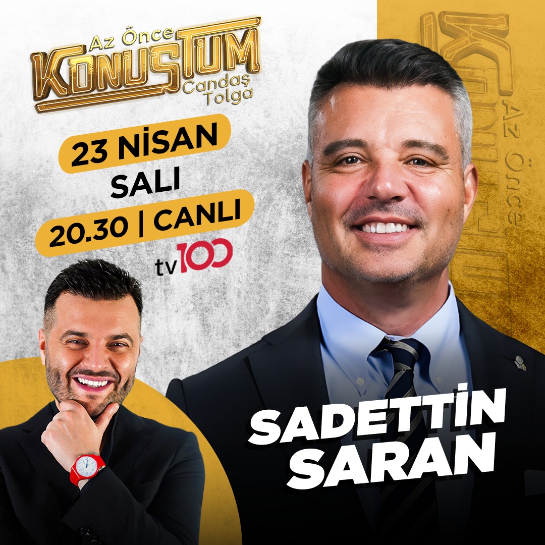 📢 Az Önce Konuştum’un 23 Nisan Salı günü canlı yayın konuğu Saran Group Yönetim Kurulu Başkanı Sadettin Saran. 📺🔔

#AzÖnceKonuştum 23 Nisan Salı 20.30’da tv100’de. 🚀

@ctisik @sadettinsaran @tv100