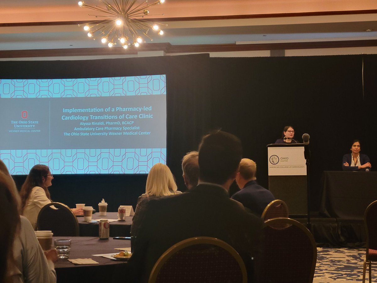 @AlyssaRxnaldi with an excellent talk at the @OhioACC Spring Summit on how OSU pharmDs are maximizing care for patients post-ACS or HF admission #gobucks #amcarepharmds #cvteam