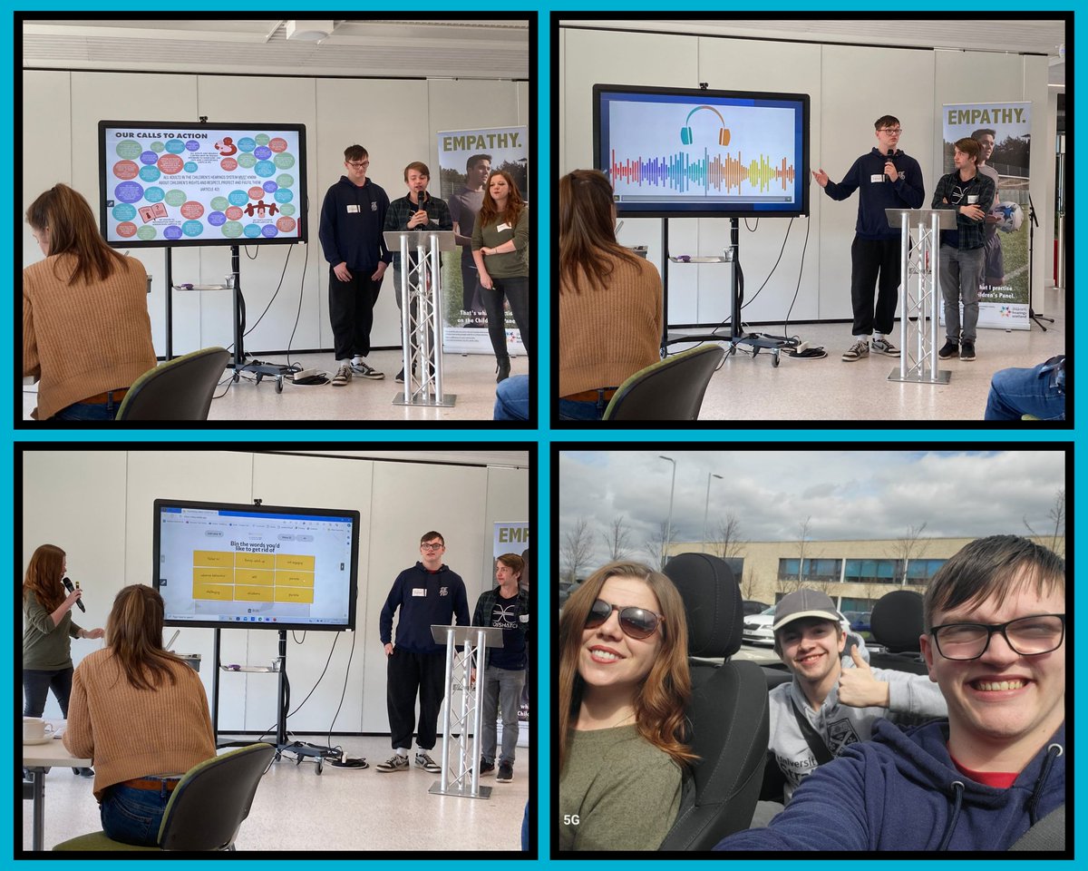 With characteristic charisma, Dylan & Andrew presented to 84 panel members on small changes adults can make to support children in hearings. Panel members welcomed the opportunity to hear directly from young people on what matters to them. Thank you @CHScotland for having us!❤️