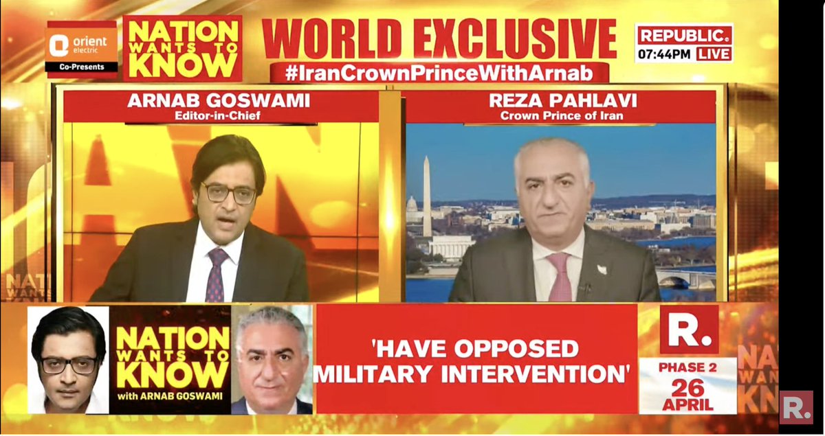 MEGA WORLD EXCLUSIVE #IranCrownPrinceWithArnab | 'Key Western nations need to support people of Iran': Crown Prince of Iran Reza Pahlavi (@PahlaviReza) on Nation Wants to Know - youtube.com/watch?v=LB1C8z… #Iran #Israel #RezaPahlavi #IranIsraelConflict #NationWantsToKnow