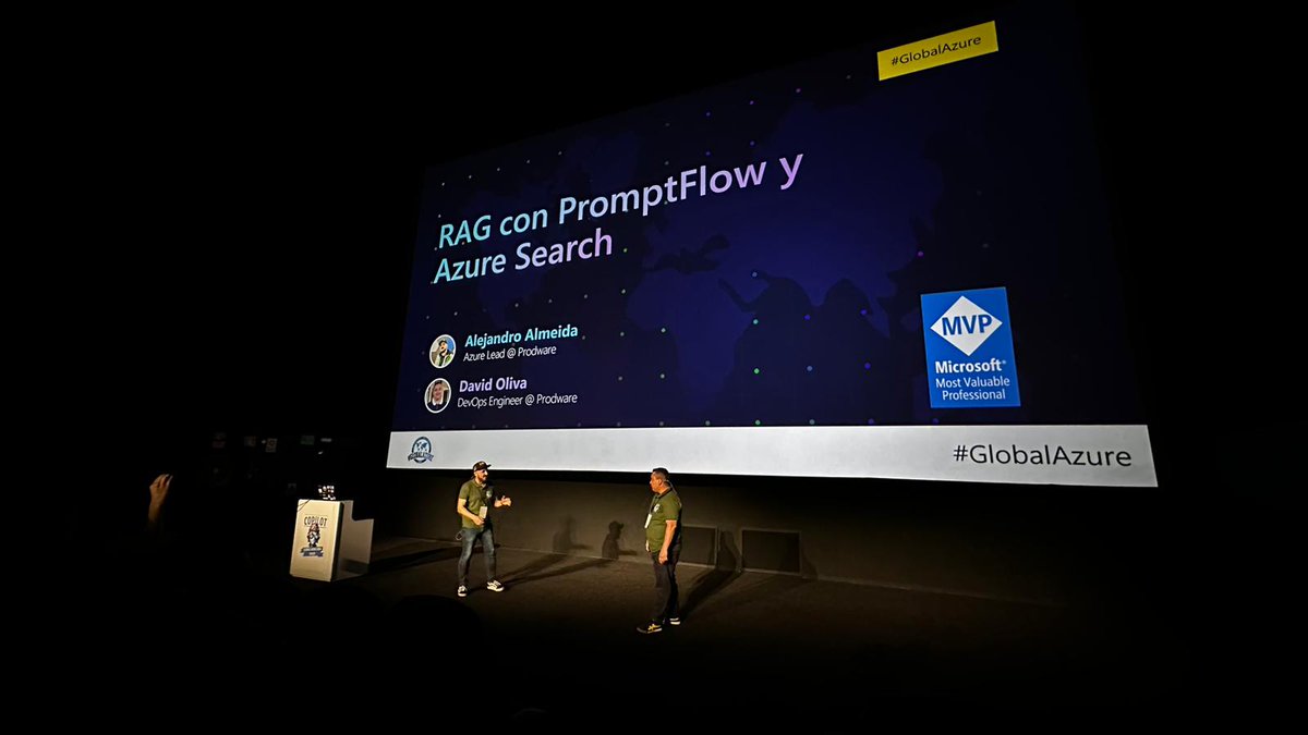 GlobalAzureES's tweet image. Descubriendo 'RAG con #PromptFlow y Azure Search' con @alejandrolmeida, @David_Oliva_85. ¡No te lo pierdas! #GlobalAzure #GlobalAzureSpain