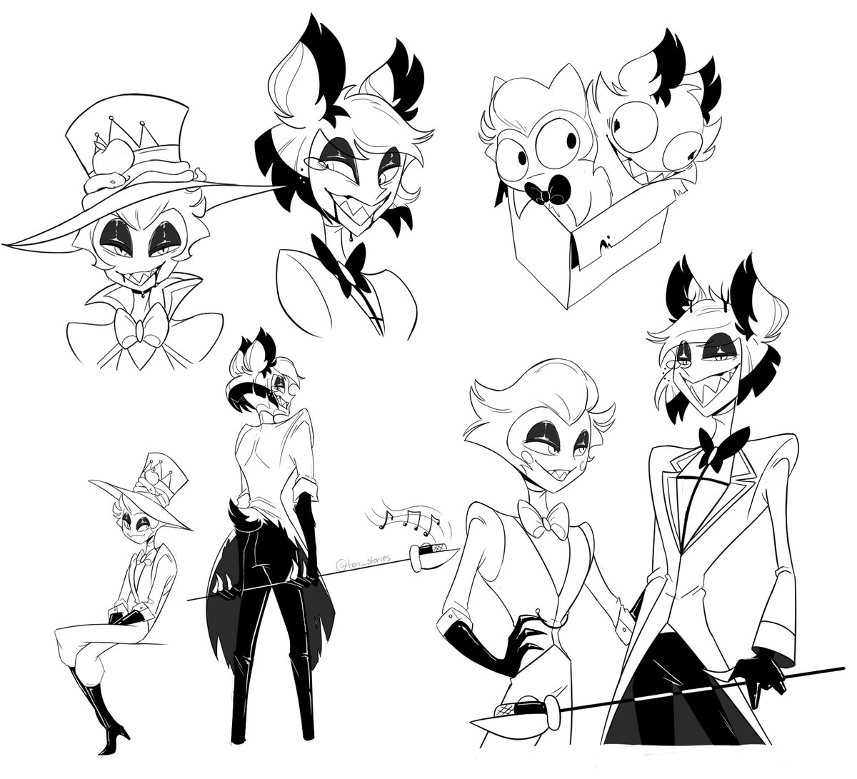 I want my sketches to look like this, what u think?

#HazbinHotel #HazbinHotelLucifer #HazbinHotelAlastor #CursedCatAlastor #cursedcatlucifer #radioapple #HazbinHotelFanart