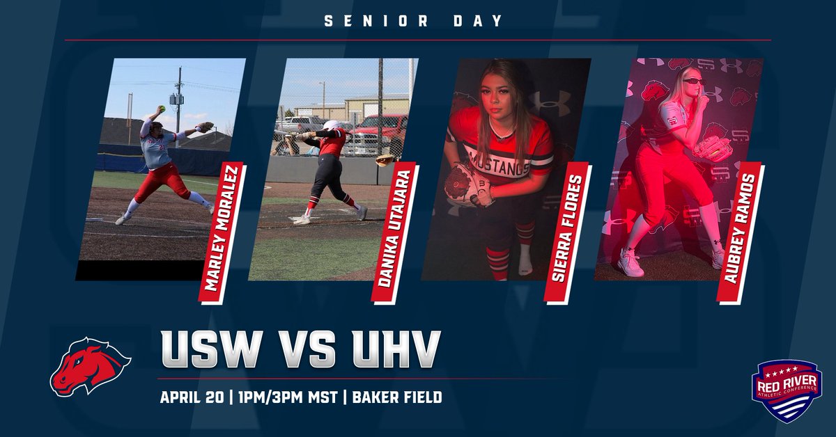 SB: 🚨❗️🚨GAMEDAY ALERT🚨❗️🚨 @USW_Softball Senior Day!!!🥎 🥳12:30 PM Senior Recognition ⏰ 1pm/3pm MST 🆚 UHV 📍Hobbs, NM / Baker field 📺 team1sports.com/mustangtv/