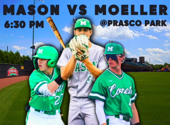 MasonHSBaseball's tweet photo. TONIGHT. ⚡️
The Comets take on the Moeller Crusaders at @PrascoPark. Be there. Go Comets. #45040 

@Mason_BlackHole | @MHSsportsradio | @PrepBaseballOH | @MasonSchools https://t.co/JpEeAddFY4
