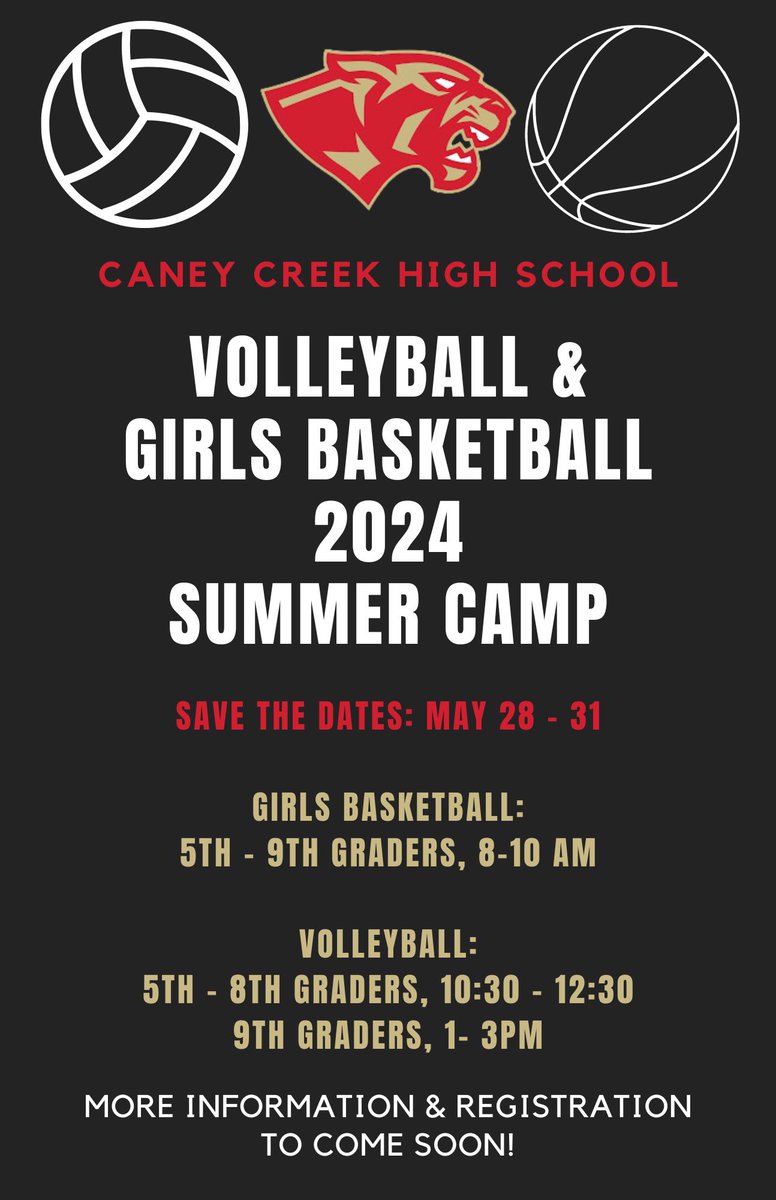 ‼️SAVE THE DATE‼️ 🏐🏀2024 Volleyball & Basketball Summer Camp🏀🏐 We are bringing it back this summer!