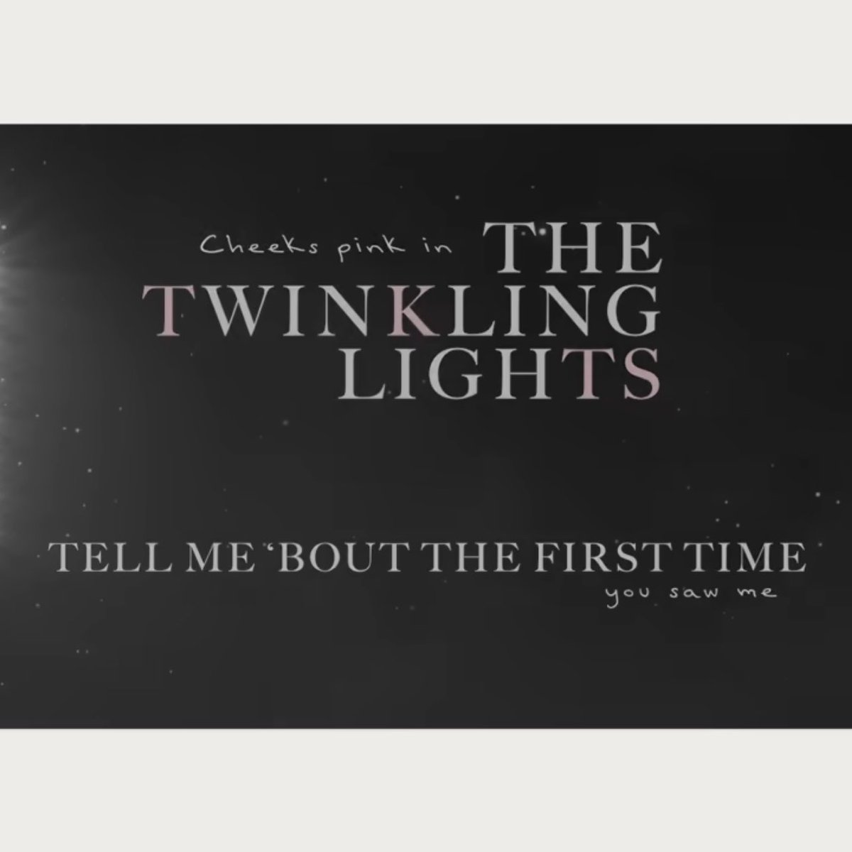 tswifterastour's tweet photo. 🚨| The letters TK (Travis Kelce's initials) and TS (Taylor Swift's initials) twinkle pink in the official lyric video for "So High School"!🥹 #TSTTPD https://t.co/apY4Pg8qry