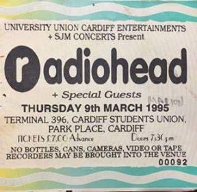 Radiohead at Cardiff University, 9th March 1995 @radiohead @cardiffunilib #caerdydd #cymru #cardiff #wales #cardiffmusichistory