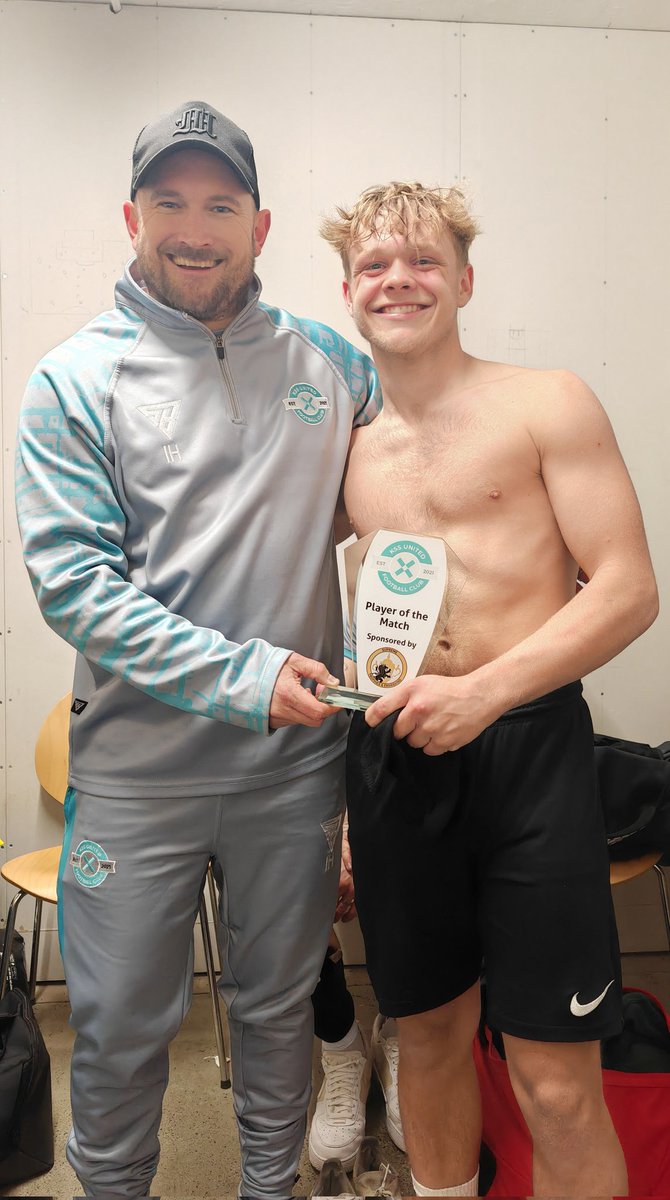 Lastly the man of the match award goes to our debutante Jake Bridle, his work rate was second to none steaming up and down the pitch last night. He even managed to bag a goal too.

Well done Jake 👏🏻👏🏻

Trophy supplied by the brilliant @supremeengraver

#forandyandjoshua