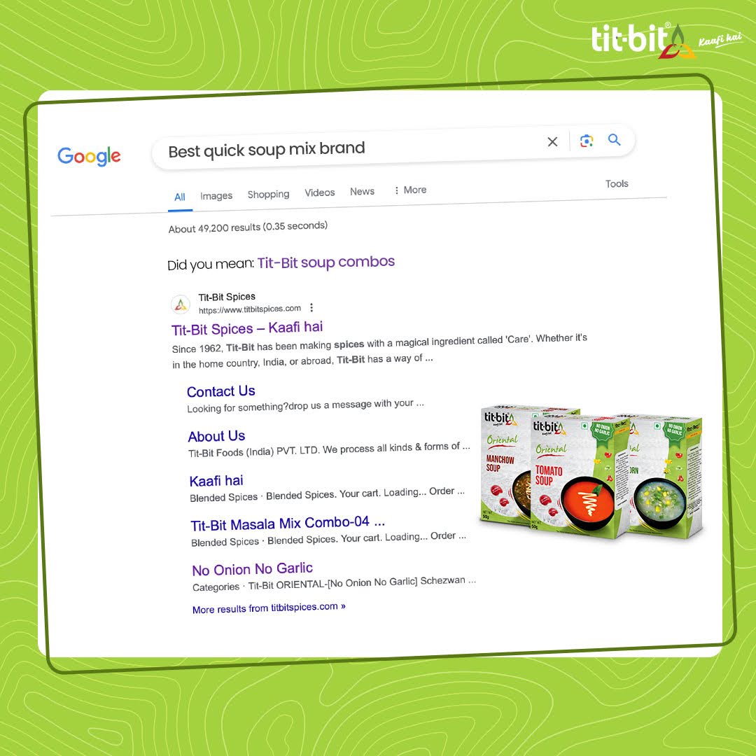 Your search for the best instant soup mix ends here with Tit-Bit’s NONG Soup mix combos. 🔍👌

🛒Shop Now : bit.ly/TitBitSpicesCo…

#TitBitSpices #TitBit #KaafiHai #nong #oriental #spicesofindia #soup #spice #addspicestoyourlife #bowlofsoup #healthylifestyle #souplover  #foodie