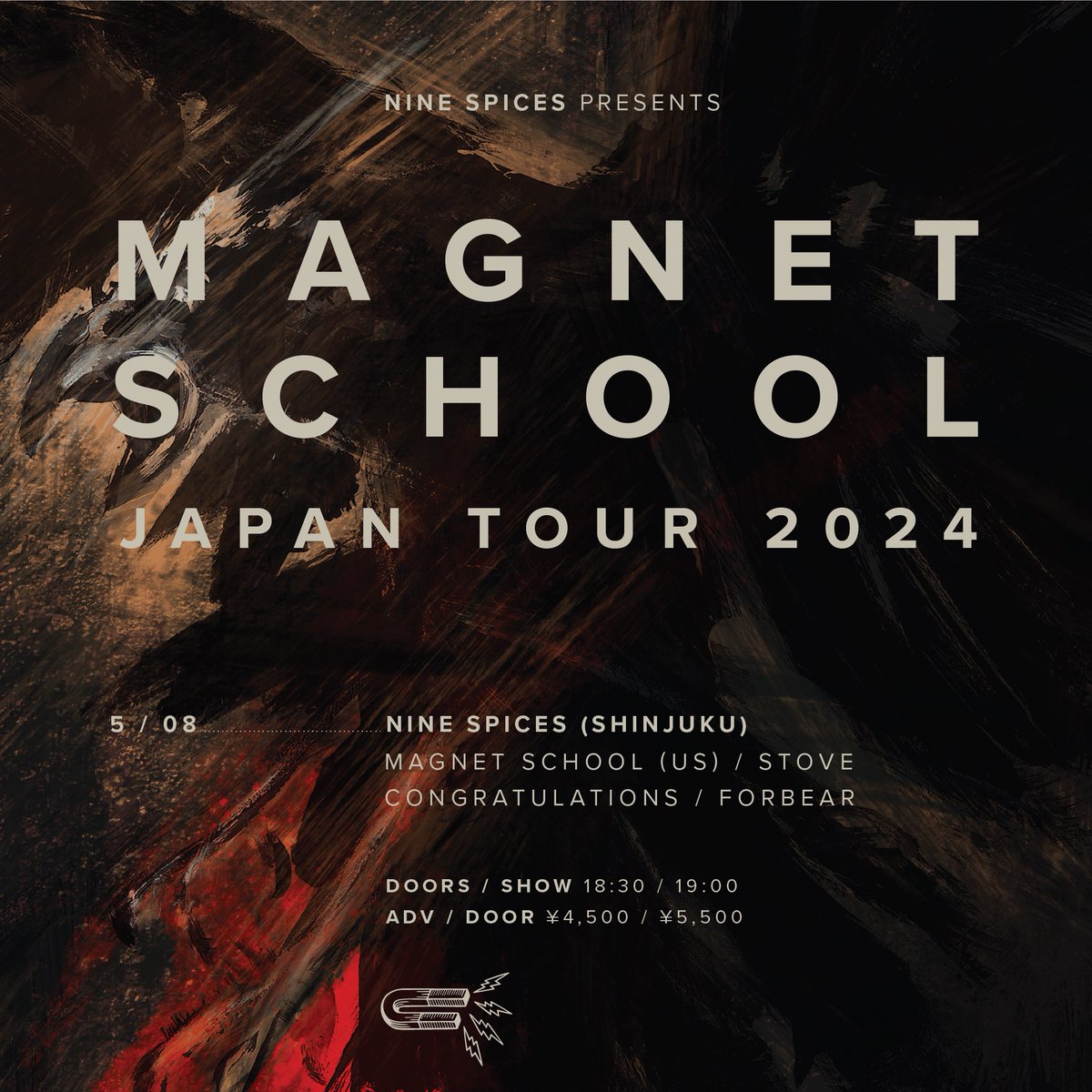 Japan Tour is coming up soon - our 1st show is May 8th at <a href="/9spices/">新宿NINE SPICES</a> in Tokyo with <a href="/stove_japan/">stove</a> ,  CONGRATULATIONS / @keiuozu &amp; <a href="/ForbearBand/">Forbear</a> . We are super excited to play Nine Spices again!!