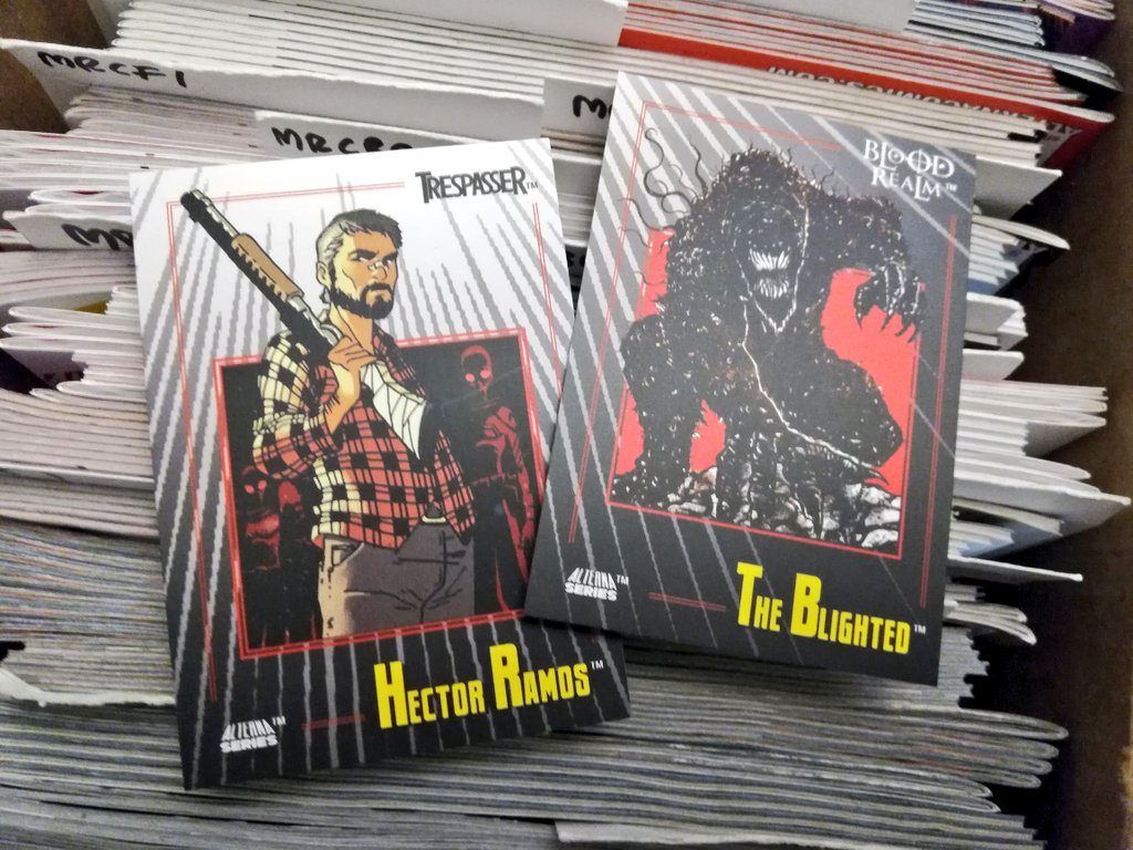 Alterna Series Trading Cards #17 and #18 are here! Hector Ramos from TRESPASSER The Blighted from BLOOD REALM