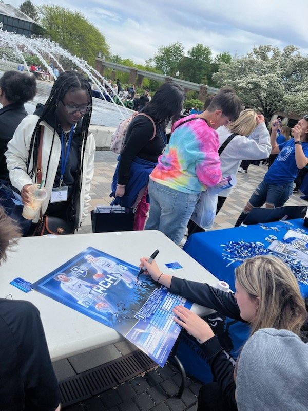 Welcome to Terredise 🌲 Great to support the ISU Welcome Center and connect with potential students visiting campus this week! #MarchOn | #OneGoalOneFamily