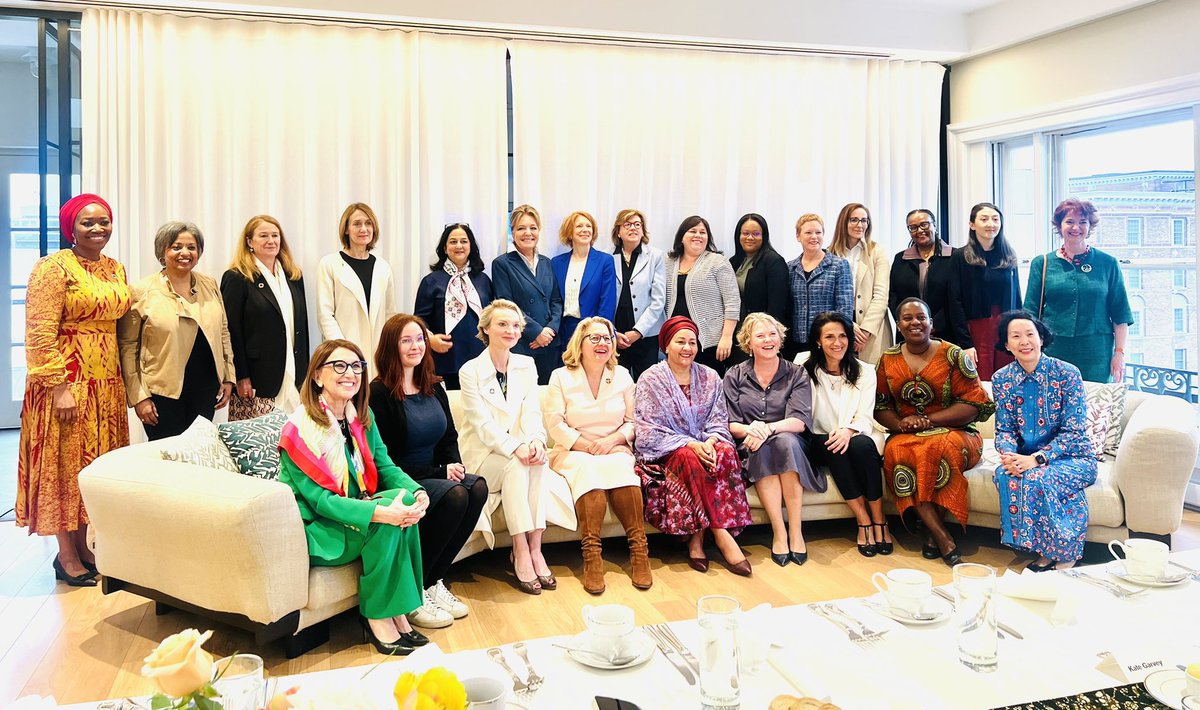 I value the recognition by @VitalVoices to join an inspiring discussion amongst global female leaders; from sitting next to @AminaJMohammed, @nardosbthomas, opposite @JuttaUrpilainen, @SvenjaSchulze68, being remembered by @AnneBeathe_, connecting w/ @CZacharopoulou, @BelgiumDGD,…