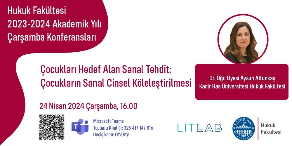 📌24 Nisan 2024, 16.00'da Dr. Öğr. Üyesi Aysun Altunkaş, "Çocukları Hedef Alan Sanal Tehdit: Çocukların Cinsel Köleleştirilmesi" başlıklı konuşmasıyla, "cyber-grooming" olarak bilinen konuyu ele alacak.
Çevrimiçi gerçekleşecek etkinliğe ilişkin bilgiler görselde! 👇